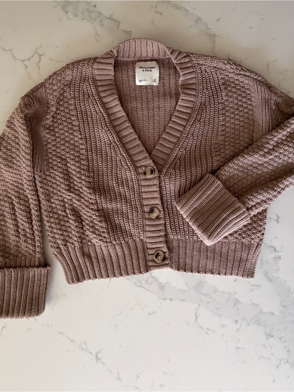 Abercrombie & Fitch Women's Cropped Knit Cardigan Sweater